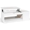 Image de Table basse plateau relevable rectangulaire ELEA avec coffre bois blanc