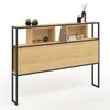 Image de Tête de lit sur pied DETROIT 165 cm bois et métal noir design industriel