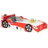 Image de Lit enfant GENERIQUE 70x140 en mdf chevet matelas sommier - sommier a lattes rouge