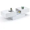 Image de Table basse coulissante rectangulaire MARTA bois blanc