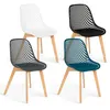 Image de Lot de 4 chaise de bureau id market interieur non empilable non pliable en bois H. 86 cm bleu