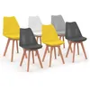 Image de Lot de 6 chaise de bureau id market H. 79.5 cm non empilable non pliable interieur en bois gris