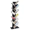 Image de Etagère bibliothèque à livres TEA forme d'arbre 10 niveaux bois noir et étagères façon hêtre