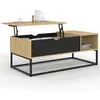Image de Table basse plateau relevable BOSTON avec rangements design industriel