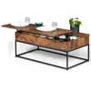 Image de Table basse plateau relevable rectangulaire DAYTON effet vieilli design industriel