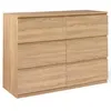 Image de Commode 6 tiroirs TOMI 110 cm bois façon hêtre