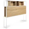 Image de Tête de lit sur pied DETROIT 145 cm bois et métal blanc design industriel