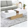 Image de Table basse coulissante marta bois imitation hêtre et blanc