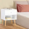 Image de Lot de 2 tables de chevet EMMIE scandinaves 1 tiroir avec niche blanc