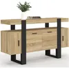 Image de Buffet 140 cm PHOENIX 4 portes bois et noir