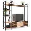 Image de Ensemble meuble TV 170 cm DETROIT avec étagères design industriel