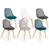 Image de Lot de 6 chaise de bureau id market H. 86 cm non empilable non pliable interieur en bois bleu