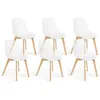 Image de Lot de 6 chaise de bureau id market interieur non empilable non pliable en bois H. 86 cm blanc
