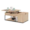 Image de Table basse plateau relevable rectangulaire DETROIT avec coffre design industriel