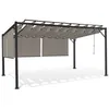 Image de Pergola édition luxe lames orientables 3x4 M et 4 stores taupe