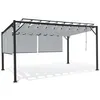 Image de Pergola édition luxe lames orientables 3x4 M et 4 stores gris clair