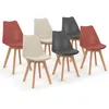 Image de Lot de 6 chaise de bureau id market en bois non empilable non pliable H. 79.5 cm interieur gris
