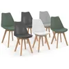 Image de Lot de 6 scandinaves SARA mix color blanc, gris clair, gris foncé x2, vert x2
