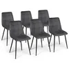 Image de Lot de 6 chaises MILA en velours gris foncé pour salle à manger