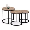 Image de Lot de 3 tables basses gigognes DETROIT rondes 35/40/45 design industriel