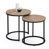 Image de Lot de 2 tables basses gigognes DETROIT rondes 40/45 design industriel