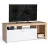 Image de Meuble TV 110 cm MALO bois et placard blanc