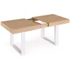 Image de Table à manger extensible rectangle PHOENIX 4-8 personnes bois et blanc 160-200 cm