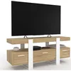 Image de Meuble TV 116 cm PHOENIX avec tiroirs bois et blanc