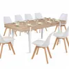 Image de Table a manger extensible sans tiroir en.casa 10 personnes en bois 160 x 90 cm
