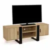 Image de Meuble TV 140 cm PHOENIX 2 portes bois et noir