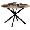 Image de Table a manger fixe sans tiroir 6 personnes rond en MDF 120 x 120 x 76 cm