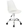 Image de Chaise de bureau scandinave SARA blanche à roulettes