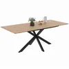 Image de Table à manger extensible rectangle ALIX 6-10 personnes bois et noir 160-200 cm