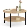 Image de Table basse double plateau rond DETROIT 70 cm design industriel