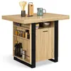 Image de Ilot central PHOENIX 110 cm bois et noir avec rangements