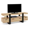 Image de Meuble TV 140 cm PHOENIX avec tiroirs bois et noir