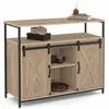 Image de Buffet 100 cm QUEBEC 2 portes grange coulissantes design industriel