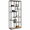 Image de Etagère bibliothèque asymétrique 8 niveaux DETROIT design industriel 161 cm