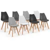 Image de Lot de 8 chaise de bureau id market en bois non empilable non pliable interieur H. 79.5 cm gris