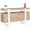 Image de Buffet 140 cm PHOENIX 4 portes bois et blanc