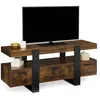 Image de Meuble TV 116 cm PHOENIX avec tiroirs bois effet vieilli et noir