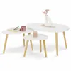 Image de Lot de 3 tables basses gigognes GAIA laquées blanc scandinave