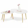 Image de Lot de 2 tables basses gigognes GAIA laquées blanc scandinave
