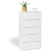 Image de Chiffonnier 5 tiroirs TOMI 60 cm commode semainier bois blanc