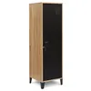Image de Armoire vestiaire ESTER 1 porte métal noir et contour bois design industriel