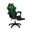 Image de Fauteuil de gaming ALEX réglable avec repose-pied, coussin de tête et coussin lombaire noir et vert