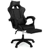 Image de Fauteuil de gaming ALEX réglable avec repose-pied, coussin de tête et coussin lombaire noir