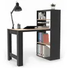 Image de Bureau bibliothèque BEN avec étagères noir et façon hêtre