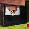 Image de Abri de stockage en acier galvanisé pour bûches L. 274 cm avec housse de protection