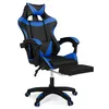 Image de Fauteuil de gaming ALEX réglable avec repose-pied, coussin de tête et coussin lombaire noir et bleu